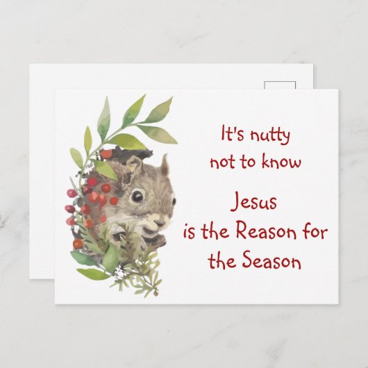 "Jesus is the reason for the season" Fun Squirrel  Postkarte (Vorne/Hinten)