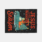 Jesus Is The Reason For The Season Pajamas Kids Ch Fleecedecke (Vorderseite (Horizontal))