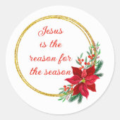 Jesus is the Reason for the Season Quote Runder Aufkleber (Vorderseite)