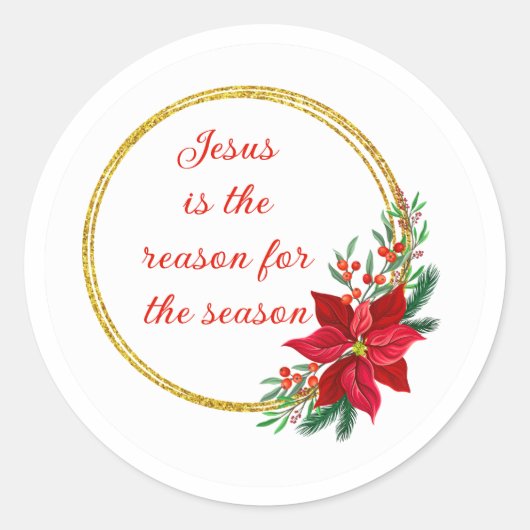 Jesus is the Reason for the Season Quote Runder Aufkleber (Vorderseite)