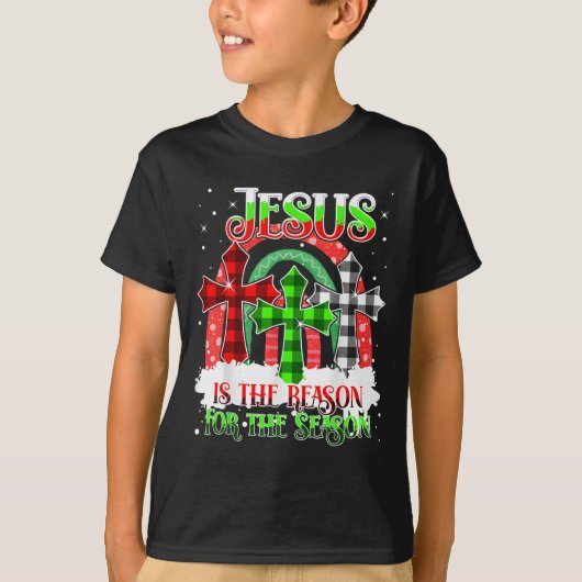Jesus Is The Reason For The Season Rainbow Christm T-Shirt (Vorderseite)