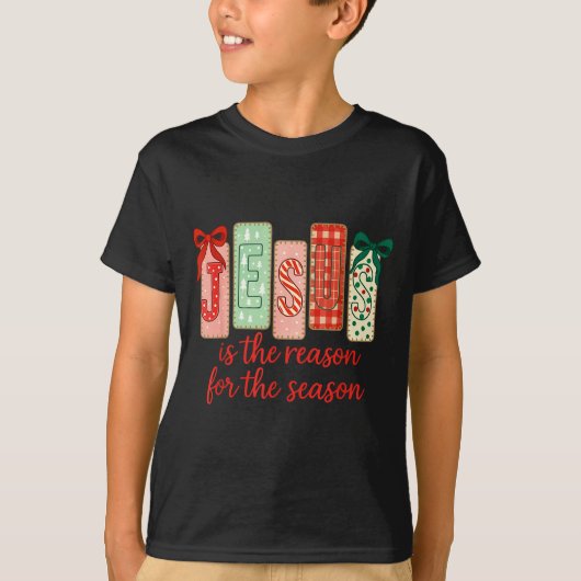 Jesus Is The Reason For The Season, Retro Jesus Ch T-Shirt (Vorderseite)