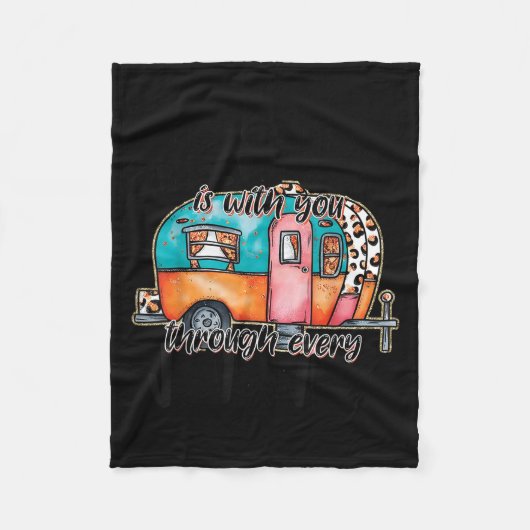 Jesus Is With You Through Every Journey Camper Chr Fleecedecke (Vorderseite)