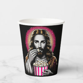 Jesus isst Popcorn Papier Tasse! Pappbecher