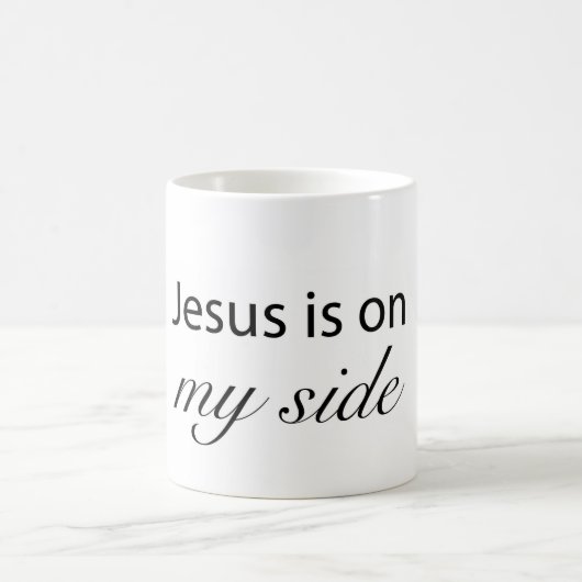 Jesus ist auf meiner Seite Kaffeetasse (Mittel)