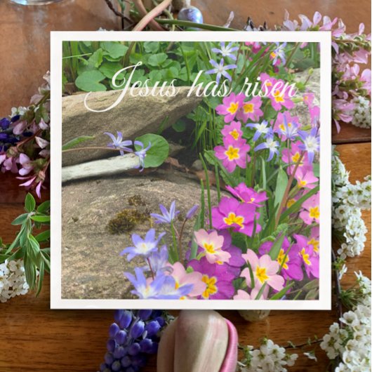 Jesus ist auferstanden | Blumengarten Christlich O Serviette