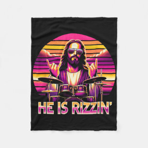 Jesus ist auferstanden Er ist Rizzin lustig Christ Fleecedecke
