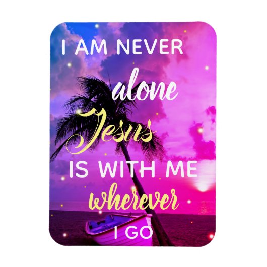 Jesus ist bei mir | Beach Palm Tree Farbenfrohe Ma Magnet (Vertikal)
