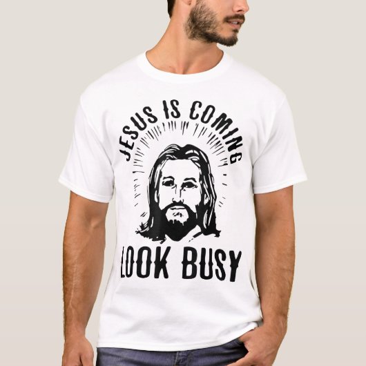 Jesus ist beschäftigt T-Shirt (Vorderseite)
