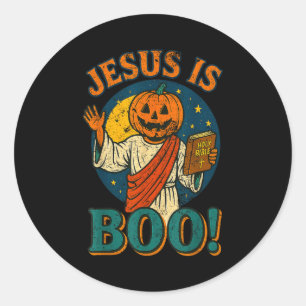 Jesus ist Boo! Süßer christlicher Vintage-Hallowee Runder Aufkleber