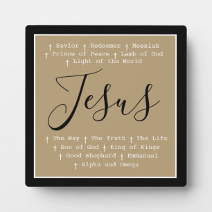 "Jesus ist" christlicher Glaube Tisch basiert Fotoplatte