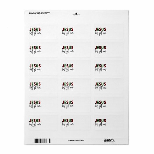 Jesus ist das beste Geschenk aller Zeiten, Christl Adressaufkleber (Vorne)