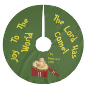 Jesus ist "Das Bestste Geschenk" auf einem Polyester Weihnachtsbaumdecke (Vorderseite)