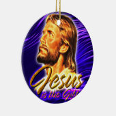 Jesus ist das Geschenk 2 und 3 Keramikornament (Rechts)