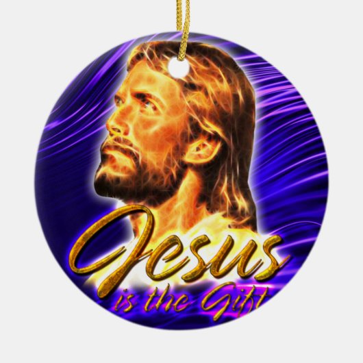 Jesus ist das Geschenk 2 und 3 Keramikornament (Vorne)