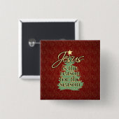 Jesus ist das Grund-christliche Weihnachten Button (Vorne & Hinten)