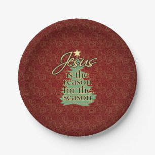 Jesus ist das Grund-christliche Weihnachten Pappteller