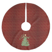 Jesus ist das Grund-christliche Weihnachten Polyester Weihnachtsbaumdecke (Vorderseite)