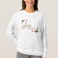 Jesus ist das Grund-Damen-lange Hülsen-T-Shirt