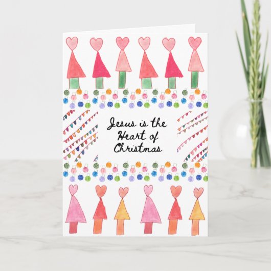 Jesus ist das Herz der Weihnachtskarte Karte (Vorderseite)