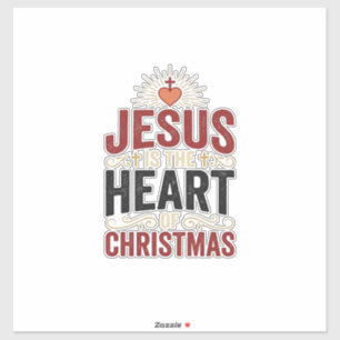 Jesus ist das Herz des Weihnachten Vintage-Shirt Aufkleber