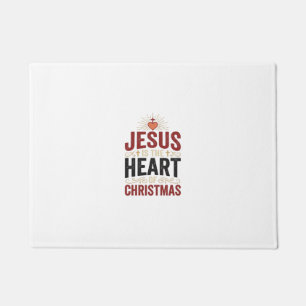 Jesus ist das Herz des Weihnachten Vintage-Shirt Fußmatte