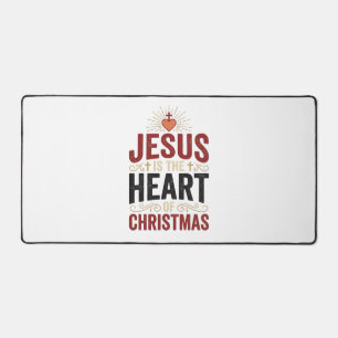 Jesus ist das Herz des Weihnachten Vintage-Shirt Schreibtischunterlage