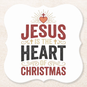 Jesus ist das Herz des Weihnachten Vintage-Shirt Untersetzer