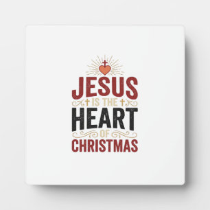 Jesus ist das Herz des Weihnachts Vintage-Shirts Fotoplatte