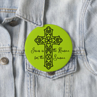 Jesus ist das Kreuz Weihnachten Button