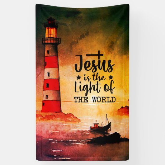 Jesus ist das Licht der Welt-Bibelverse Banner (Vertikal)