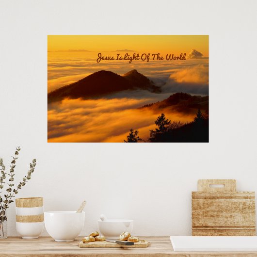 "Jesus ist das Licht der Welt" Poster (Küche)