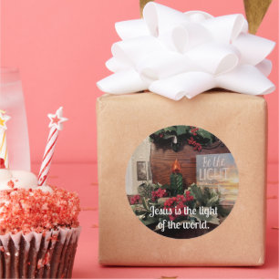 Jesus ist das Licht der Welt. Runder Aufkleber