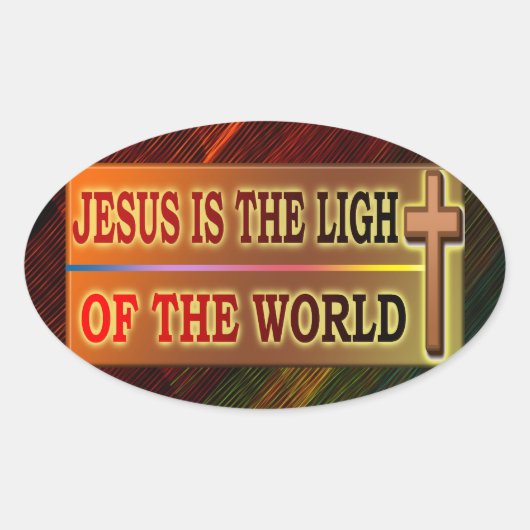 JESUS IST DAS LICHT OVALER AUFKLEBER (Vorderseite)