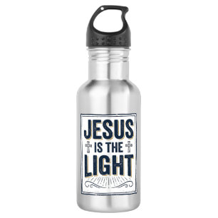 Jesus ist das Licht Vintage-Christen-Shirt Edelstahlflasche