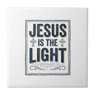 Jesus ist das Licht Vintage-Christen-Shirt Fliese