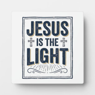 Jesus ist das Licht Vintage-Christen-Shirt Fotoplatte