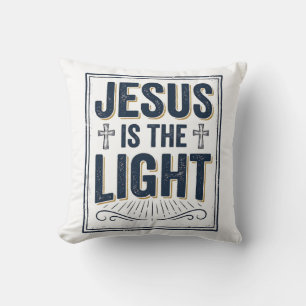 Jesus ist das Licht Vintage-Christen-Shirt Kissen