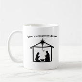Jesus ist das wahre Geschenk Weihnachtskrippe Kaffeetasse (Links)