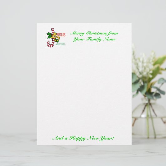 Jesus ist das Weihnachtsschreiben, das das Geschöp (Stehend Vorderseite)