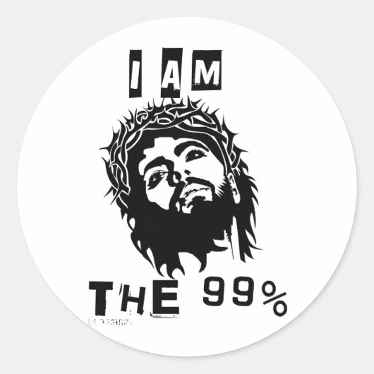 Jesus ist der 99% runder aufkleber (Vorderseite)