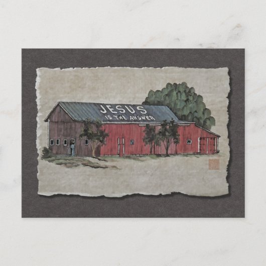 Jesus ist der Antwortstall Postkarte (Vorderseite)