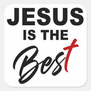 JESUS ist der beste Christliche Glaube für Kinder  Quadratischer Aufkleber