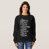 Jesus ist der Brotglatter-Hirte Weg Wahrheit l Sweatshirt (Vorne ganz)