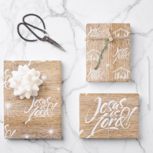 Jesus ist der Christliche Weihnachtswald Geschenkpapier Set