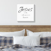 Jesus ist der einzige Weg zum Schwarz-weißen Himme Leinwanddruck (Insitu (Schlafzimmer))