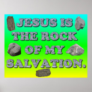 Jesus ist der Felsen meiner Rettung. Poster
