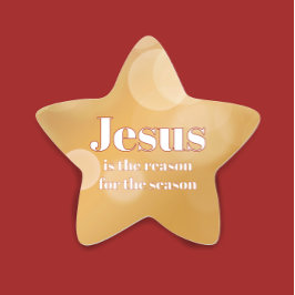Jesus ist der Grund Elegante Gold Star Weihnachten Stern-Aufkleber
