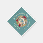 JESUS IST DER GRUND FÜR DAS blaue Weihnachtsbuch N Serviette (Ecke)