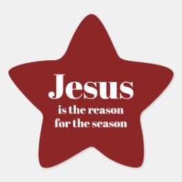 Jesus ist der Grund für das Rote Weihnachtsfest de Stern-Aufkleber